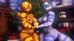  3d_(artwork) abs angela_cross anthro breasts christmas christmas_present christmas_tree digital_media_(artwork) duo eyewear female goggles hand_holding hi_res holidays lombax looking_at_viewer mammal nude plant ratchet_and_clank rivet_(ratchet_and_clank) sanguine_paladin sony_corporation sony_interactive_entertainment source_filmmaker tree video_games 