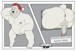  2021 anthro anus beard belly butt christmas christmas_clothing christmas_headwear clothing disney ducktales ducktales_(2017) english_text eyewear facial_hair gendomx genitals glasses hat headgear headwear hi_res holidays humanoid_genitalia humanoid_hands humanoid_penis male mammal mature_male moobs nipples overweight overweight_male penis polar_bear santa_claus santa_hat solo stuck text through_wall ursid ursine white_body 