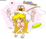  areola blonde_hair blue_eyes breasts cloud earrings elbow_gloves eyes_closed fishing_rod huge_nipples jiky lakitu large_areola laugh long_hair nintendo nipples panties panties_around_one_leg princess princess_peach socks spread_legs super_mario_bros. super_princess_peach tagme white_panties 