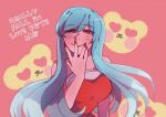  1girl blue_hair commentary cookie_run deviantart_sample dress heart heart_eyes humanization image_sample kumiho_cookie md5_mismatch multicolored_hair personification red_eyes red_nails resolution_mismatch sleeveless sleeveless_dress solo source_larger zen_pepper 