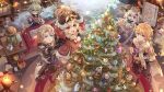  3boys 3girls :d aether_(genshin_impact) ahoge albedo_(genshin_impact) amber_(genshin_impact) bench bennett_(genshin_impact) blonde_hair box braid braided_ponytail candy candy_cane canvas_(object) christmas_ornaments christmas_tree commentary crystal crystal_ball csyday eula_(genshin_impact) food genshin_impact gift gift_box glasses grin hair_between_eyes hair_ornament indoors klee_(genshin_impact) lifting_person light_blue_eyes light_brown_hair light_purple_eyes long_braid lumine_(genshin_impact) multiple_boys multiple_girls open_mouth orange_eyes paimon_(genshin_impact) painting paper pocket quill razor_(genshin_impact) signature silver_hair smile snow snowman sparkle star_(symbol) star_hair_ornament sucrose_(genshin_impact) sweatdrop torch writing yellow_eyes 