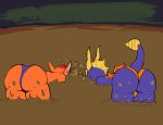  activision all_fours animated anthro bandicoot big_butt blowing_bubbles bubble_butt butt byondrage clothing crash_bandicoot crash_bandicoot_(series) dragon duo fur hi_res male mammal marsupial messy mud mud_bath orange_body orange_fur purple_body purple_scales scales shaking_hips short_playtime simple_background speedo speedo_only spyro spyro_the_dragon swimwear video_games 