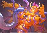 anthro anus chrysalisdraws dragon female friendship_is_magic genitals hasbro my_little_pony nude orange_body pussy smolder_(mlp) spread_legs spreading tentacle_around_leg tentacles 