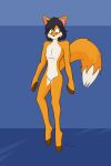  anthro canid canine digitigrade featureless_crotch fox hi_res hoof_hands hooves jasentamiia male mammal mouthless nude solo standing 