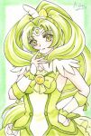  cure_march inunekochan precure smile_precure! traditional_media watercolor_pencil_(medium) 