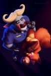  anthro anus chief_bogo clothing disney duo erection genitals hi_res holding_leg hypnosis knot licking licking_lips male male/male mind_control nick_wilde nude paws penis romanwildernessofpain tongue tongue_out upside_down zootopia 
