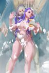  absurd_res big_breasts breasts convenient_censorship duo female from_behind_position hi_res human humanoid hylotl male male/female mammal nude okata sex shower showering soap_bubbles starbound tentacles thick_thighs video_games 