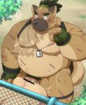  2boys abs anal animal_ears bar_censor bara bare_pectorals belly black_male_underwear blush brown_fur censored clothes_lift cross_scar cum cum_in_ass dog_boy dog_ears dog_tags erection furry furry_male furry_with_non-furry green_eyes green_hair highres interspecies large_pectorals male_focus male_pubic_hair male_underwear male_underwear_pull multiple_boys muscular muscular_male nude overflow pectorals plump pubic_hair public_indecency scar sex shirt_behind_neck shirt_lift short_hair solo_focus stomach thick_eyebrows thick_thighs thighs tokyo_afterschool_summoners trembling underwear xiong_xiangwu_(beartouma) yaoi yasuyori_(housamo) 