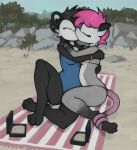  anthro beach duo female female/female giant_panda hi_res iris kissing mammal marsminer marsupial mei phalangeriform proposal seaside ursid wedding 