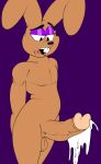  adultpartypunch anthro balls bodily_fluids buckteeth cum cum_overflowing digital_media_(artwork) erection five_nights_at_freddy&#039;s five_nights_at_freddy&#039;s_vr:help_wanted fnaf_vr_help_wanted genital_fluids genitals glitchtrap hi_res lagomorph leporid long_ears male mammal nipples nude penis rabbit scottgames solo teeth video_games 