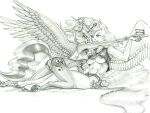  anthro baron_engel big_breasts breasts cake clothing cutie_mark dessert duo equid equine female fight food friendship_is_magic graphite_(artwork) horn leaning leaning_back mammal moon my_little_pony panties pencil_(artwork) plate princess_celestia_(mlp) princess_luna_(mlp) shirt simple_background spread_wings sun tank_top topwear traditional_media_(artwork) underwear white_background winged_unicorn wings 