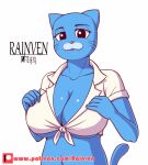  animated anthro big_breasts breasts cartoon_network clothed clothing felid feline female fur low_res mammal mature_female nicole_watterson nipples rainven short_playtime simple_background solo the_amazing_world_of_gumball 
