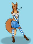  2021 anthro arm_warmers armwear big_tail biped black_nose blue_arm_warmers blue_armwear blue_background blue_bottomwear blue_clothing blue_legwear blue_skirt blush bottomwear brown_body brown_ears brown_eyes brown_fur brown_mane brown_paws canid canine canis chest_tuft clothed clothing crop_top dark_body dark_fur digital_drawing_(artwork) digital_media_(artwork) dipstick_tail fluffy fluffy_tail fur girly head_tuft heart_reaction hi_res kawattame legwear light_body light_fur looking_away looking_back male mammal mane maned_wolf markings midriff monotone_ears multi_tone_fur multicolored_arm_warmers multicolored_armwear multicolored_body multicolored_clothing multicolored_fur multicolored_legwear notched_ear pattern_clothing pink_tongue shirt simple_background skirt solo standing striped_clothing stripes tail_markings tan_body tan_fur tan_inner_ear text text_on_clothing text_on_shirt text_on_topwear tongue tongue_out topwear tuft two_tone_arm_warmers two_tone_armwear two_tone_clothing two_tone_legwear two_tone_tail white_arm_warmers white_armwear white_clothing white_shirt white_topwear 