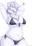  &lt;3 anthro big_breasts bikini blush breasts canid canine canis clothing female hi_res kemono licking licking_lips licking_own_lips mammal self_lick side-tie_bikini simple_background solo swimwear tongue tongue_out white_background wolf wolfox004 