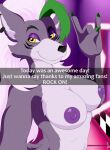  anthro big_breasts breasts camera_view canid canine canis digital_media_(artwork) ear_piercing female five_nights_at_freddy&#039;s five_nights_at_freddy&#039;s:_security_breach hair hand_sign hi_res jorge-the-wolfdog looking_at_viewer mammal nipples nude piercing roxanne_wolf_(fnaf) scottgames solo text video_games wolf 