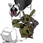  animatronic anthro computer five_nights_at_freddy&#039;s freddy_fazbear&#039;s_pizzeria_simulator goonie-san horrified humor keyboard lagomorph leporid machine mammal notched_ear rabbit robot scottgames scraptrap_(fnaf) springtrap_(fnaf) video_games william_afton_(fnaf) 