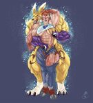  2021 anthro bandai_namco big_muscles breasts canid canine clothing crop_top digimon digimon_(species) duo female female/female fingering fox groping_breast groping_from_behind growth hi_res huge_muscles human hyper hyper_muscles licking mammal mivadoman muscle_growth muscular muscular_female renamon rika_nonaka shirt simple_background tongue tongue_out topwear torn_clothing transformation vaginal vaginal_fingering xylem 
