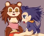  animal_crossing bigmi_nono eulipotyphlan feral group hedgehog labelle_able mammal nintendo sable_able video_games villager_(animal_crossing) 