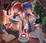  5girls :d absurdres animal_ears antenna_hair ass azur_lane bare_legs bare_shoulders barefoot black_hair black_legwear black_sailor_collar black_skirt blue_hair blush braid breast_curtains breasts buttons cake china_dress chinese_clothes christmas_tree cleavage_cutout clothing_cutout commentary crop_top crossed_legs double-breasted dress elbow_gloves embarrassed fang fangs feet flower food from_below fruit garter_straps gift gloves gradient_hair green_ribbon grey_dress hair_flower hair_ornament half_gloves hand_in_hair hand_on_own_thigh highres honolulu_(azur_lane) honolulu_(umbrella_girl)_(azur_lane) horns huge_breasts i-168_(azur_lane) i-19_(azur_lane) long_hair looking_at_viewer looking_down medium_breasts merry_christmas midriff miniskirt multicolored_hair multiple_girls navel no_shoes official_alternate_costume one-piece_swimsuit open_mouth pelvic_curtain photo_(object) pleated_skirt purple_eyes red_eyes red_hair revealing_clothes ribbon ribbon_between_breasts sailor_collar school_swimsuit seiza sheer_clothes shirt short_sleeves side_braid simple_background sirius_(azur_lane) sirius_(azure_horizons)_(azur_lane) sitting skirt sleeveless sleeveless_dress small_breasts smile solo st._louis_(azur_lane) strawberry suzuran_(su-pai) swimsuit symbol-shaped_pupils tail thighhighs toes very_long_hair white_background white_garter_straps white_gloves white_hair white_legwear white_shirt white_swimsuit x_hair_ornament yuri 