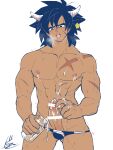  1boy abs animal_ears animal_print bar_censor bara black_eyes black_hair blush bottle breath briefs broly_(dragon_ball_super) censored chinese_zodiac clothing_aside cow_boy cow_ears cow_horns cow_print cowboy_shot cum cum_in_container cum_in_cup cum_on_body cum_on_boy cum_on_pectorals cum_on_penis dark-skinned_male dark_skin dragon_ball dragon_ball_super erection gureshi_db highres horns kemonomimi_mode large_pectorals male_focus male_lactation male_masturbation male_underwear male_underwear_aside masturbation medium_hair milk_bottle muscular muscular_male navel nipples pectorals print_male_underwear projectile_cum solo spiked_hair stomach tearing_up thick_eyebrows thick_thighs thighs tongue tongue_out topless_male underwear underwear_only year_of_the_ox 