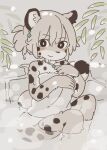  air_bubble animal_ears bath bubble furry furry_female grass grey_fur leopard leopard_ears leopard_girl leopard_tail original plant smoke tail towel water yagi_(s1120411) 