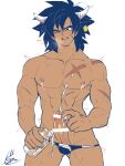  1boy abs animal_ears animal_print bar_censor bara black_eyes black_hair blush bottle breath briefs broly_(dragon_ball_super) censored chinese_zodiac clothing_aside cow_boy cow_ears cow_horns cow_print cowboy_shot cum cum_in_container cum_in_cup cum_on_body cum_on_boy cum_on_pectorals cum_on_penis dark-skinned_male dark_skin dragon_ball dragon_ball_super ejaculation erection gureshi_db highres horns kemonomimi_mode large_pectorals male_focus male_lactation male_masturbation male_underwear male_underwear_aside masturbation medium_hair milk_bottle muscular muscular_male navel nipples pectorals print_male_underwear projectile_cum solo spiked_hair stomach tearing_up thick_eyebrows thick_thighs thighs topless_male underwear underwear_only year_of_the_ox 