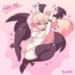  bat bat_wings breasts collar diives french_flag furry furry_female highres original pink_hair pussy socks wings xingzuo_temple 