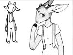 2014 2_horns anthro bovid breasts caprine clothed clothing eyebrows eyelashes female fully_clothed fur goat horn mammal medium_breasts mouse_(artist) nan_(nq) nan_quest overalls reference_image shirt simple_background snout solo standing topwear white_background