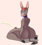  absurd_res anthro asinus big_butt bodily_fluids butt cherryfox73 collar cum donkey equid equine erection genital_fluids genitals hair hi_res illie_(cherryfox73) jewelry looking_at_viewer male mammal nude orange_hair penis piercing purple_collar smile solo thick_thighs tongue tongue_out 