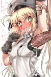  arm_hair artoria_caster_(fate) artoria_pendragon_(fate) blonde_hair blush breasts cum cum_on_armpits cum_on_body ebora fate/grand_order fate_(series) gloves highres large_penis long_hair looking_to_the_side medium_breasts penis white_background 