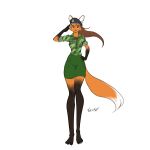 1:1 absurd_res anthro army army_uniform barefoot biped brazil brazilian brazilian_flag canid canine clothed clothing feet female gesture hi_res looking_at_viewer mammal maned_wolf miranda_(naythf) multicolored_body naythf salute simple_background solo two_tone_body