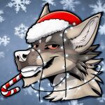 animated canid canine canis christmas domestic_dog feral fox holidays icon male mammal newyear portrait solo wolf zhekathewolf ztw2023 ztw2024