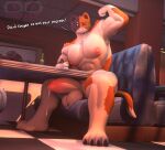 3d_(artwork) 4_toes absurd_res anthro anxiboi balls big_balls big_pecs big_penis bodily_fluids booth calico_cat claws container dialogue digital_media_(artwork) domestic_cat dripping epic_games erection feet felid feline felis flexing foreskin fortnite fur genital_fluids genitals gesture hi_res humanoid_genitalia humanoid_penis inside looking_at_viewer male mammal meowscles multicolored_body multicolored_fur muscular muscular_anthro muscular_male nude pecs penis precum precum_drip restaurant sitting solo thick_penis thumbs_up toe_claws toes tongue tongue_out watermark white_body white_fur