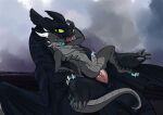  absurd_res anal anal_penetration anthro anus balls bodily_fluids charliemcarthy cum cum_in_ass cum_inside cumshot dragon dreamworks duo ejaculation erection feral foreskin genital_fluids genitals hi_res holding_partner how_to_train_your_dragon lying male male/male night_fury penetration penis precum riding scalie size_difference tongue tongue_out toothless western_dragon xero_(captainscales) 
