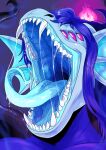 absurd_res anthro bodily_fluids demon female frill_(anatomy) hi_res horn hybrid imperatorcaesar magic mouth_shot multi_eye open_mouth pheromones prototype_shadow_blitz saliva solo teeth tendrils throat tongue tongue_out