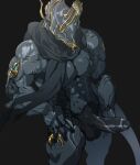 balls erection foreskin genitals lotusshim554 male muscular muscular_male not_furry penis simple_background solo standing warframe