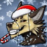 animated anthro canid canine canis christmas domestic_dog hi_res holidays icon male mammal newyear portrait solo zhekathewolf ztw2023 ztw2024