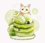  :p animal animal_focus berry cherry_blossoms clothed_animal cream food fox green_theme ice_cream looking_at_viewer mamenosuke_(touken_ranbu) matcha_(food) natsuno_(natutun) no_humans pancake pancake_stack red_scarf rope scarf shimenawa smile solo tongue tongue_out touken_ranbu white_background 