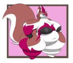 absurd_res anthro areola big_breasts big_tail black_areola black_nipples blue_eyes breasts brown_body brown_fur claws felid feline female fur hair hand_on_hip hi_res huge_breasts huge_thighs ibus3dsisgone mammal mature_female nipples obese obese_female overweight overweight_anthro overweight_female red_hair scar skye_(ibus3dsisgone) solo tail thick_thighs white_body white_fur wide_hips