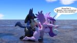 3d_(artwork) anthro big_breasts big_butt breasts butt digital_media_(artwork) female friendship_is_magic generation_4_pokemon hasbro hi_res lucario male male/female my_little_pony nintendo pokemon pokemon_(species) princess_cadance_(mlp) sex suicune_queen_(artist) text thick_thighs wide_hips