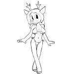 2024 ambiguous_gender animated anthro antlers areola assisted_exposure bikini black_and_white bouncing_breasts breasts byondrage clothed clothing covering covering_crotch deer deltarune double_v_sign eyebrows female female/ambiguous front_view full-length_portrait genitals gesture hair horn mammal monochrome navel new_world_deer nipples noelle_holiday nude portrait pussy reindeer simple_background solo_focus swimwear teeth undertale_(series) undressing_another v_sign white_background