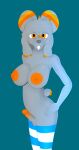 anthro areola balls blue_clothing blue_legwear blue_thigh_highs breasts buckteeth cheek_tuft chinchilla chinchillid clothing facial_tuft fur genitals glans grey_body grey_fur gusta gusty_(gusta) gynomorph hair herm_(lore) hi_res intersex legwear legwear_only mammal mostly_nude nipples orange_areola orange_eyes orange_glans orange_nipples orange_stripes pattern_clothing pattern_legwear pattern_thigh_highs penis rodent solo striped_clothing striped_legwear striped_thigh_highs stripes tail teeth thigh_highs thigh_highs_only tuft