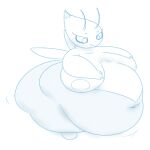 2022 antennae_(anatomy) anthro barefoot belly big_belly big_butt blue_and_white breasts butt celebi closed_smile collarbone digital_drawing_(artwork) digital_media_(artwork) elemental_creature eyebrows eyelashes fairy feet female female_anthro flora_fauna front_view full-length_portrait generation_2_pokemon hand_on_breast hand_on_own_breast hatching_(art) huge_belly huge_butt insect_wings legendary_pokemon looking_down looking_down_at_self monochrome morbidly_obese morbidly_obese_anthro morbidly_obese_female mouth_closed nintendo no_pupils not_furry nude nude_anthro nude_female obese obese_anthro obese_female overweight overweight_anthro overweight_female plant pokemon pokemon_(species) portrait shaded simple_background smile solo thatoneaceguy thick_thighs three-quarter_view white_background wings