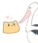  animal_focus bird blob_(google) cat heart original pelican simple_background tagme umihio white_background 