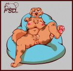 absurd_res anthro big_breasts blep bodily_fluids breasts camel_toe canid canine canis cheek_tuft chubby_belly chubby_cheeks domestic_dog exposed_breasts facial_tuft female fluffy fluffy_tail fsdog genital_fluids genitals hi_res huge_breasts legs_up lying mammal on_back plump_labia pubes pussy slightly_chubby slightly_chubby_anthro slightly_chubby_female solo tail tongue tongue_out tuft vaginal_fluids