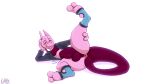animated anthro anus balls blush generation_1_pokemon genitals hi_res lapatte legendary_pokemon male mewtwo nintendo pink_body pokemon pokemon_(species) raised_leg simple_background solo tail