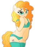 absurd_res anthro bra clothing cutie_mark digiqrow earth_pony equid equine female friendship_is_magic hasbro hi_res horse legwear looking_at_viewer mammal mature_female my_little_pony panties pear_butter_(mlp) pony solo stockings underwear