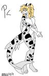  2022 5_fingers ania_leopardshark_(pk) anthro big_breasts black_spots blue_eyes breasts butt digital_drawing_(artwork) digital_media_(artwork) eyebrows female fingers fish grey_body ground_shark hair leopard_shark leopard_spots looking_at_viewer marine non-mammal_breasts not_furry nude pk_artist shark signature simple_background smile solo spots spotted_body teeth triakid white_background yelow_hair 