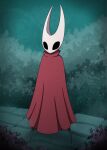 animated anthro arachnid arthropod black_body cape clothed clothing female flashing heart_symbol hi_res hollow_knight hornet_(hollow_knight) kyde presenting solo spider team_cherry underwear