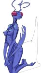 2024 antennae_(anatomy) anthro areola arthropod big_breasts big_eyes big_nipples biped blue_body blue_breasts blue_lips breasts colored_sketch compound_eyes digital_drawing_(artwork) digital_media_(artwork) female fingers head_turned image_comics insect invincible_(comics) invincible_(tv_series) kneeling lips looking_at_viewer monotone_body mouth_closed nipples no_irises nude nude_anthro nude_female pinup pose pupils purple_areola purple_nipples red_eyes simple_background sketch solo thick_lips thraxan unusual_pupils white_background yamabat
